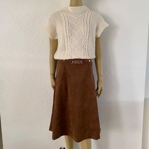 Marc New York - Andrew Marc  Suede Tobacco Women's Skirt Sz XS-0097